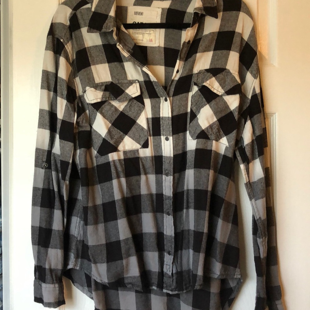 Garage dip-dye flannel button up